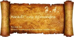 Hankóczy Alexandra névjegykártya
