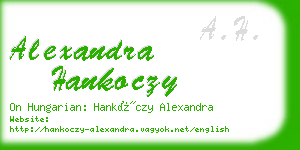 alexandra hankoczy business card